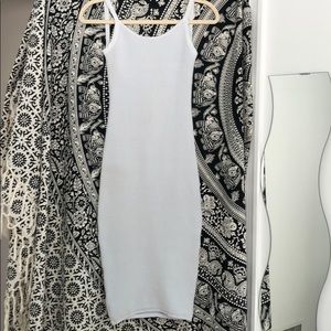 OLIVACEOUS BODYCON BACKLESS MIDI DRESS